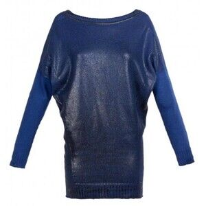 NEW Cop Copine Merino Wool Madu Pullover Sweater Cobalt Blue Small French Girl